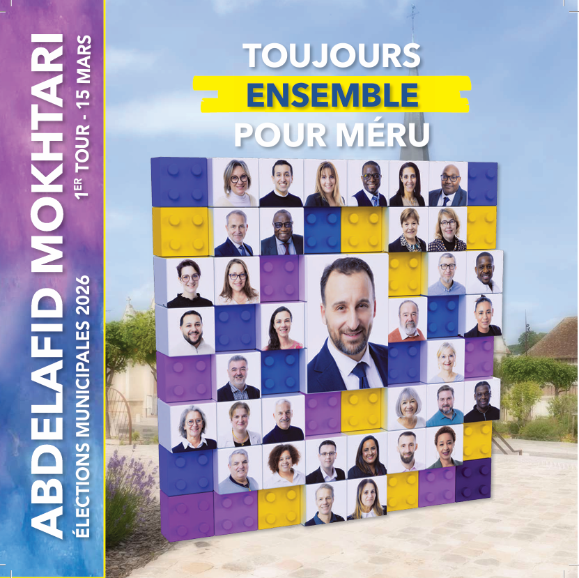 Page de couverture programme détaillé Liste Abdelafid mokhtari Toujours Ensemble Pour Méru